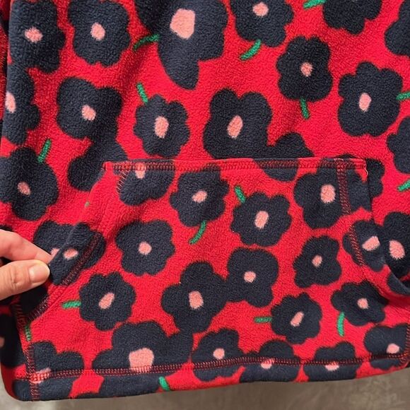 Hanna Andersson Red and Navy Floral Fleece size 140/ US size 10 - Picture 4 of 7